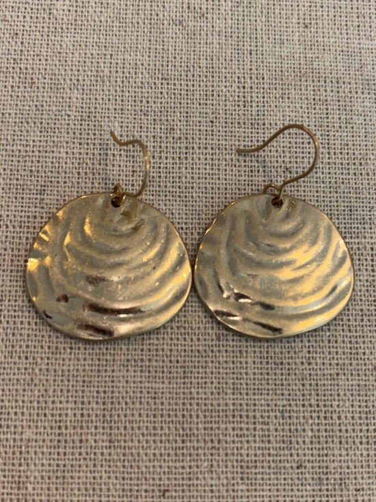 Park Lane Jewelry - Park Lane Matte Gold Rippled Round Sea Shell Drop Earrings